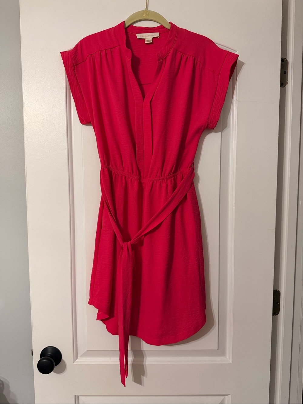 Bright Pink Tie-Waist Dress